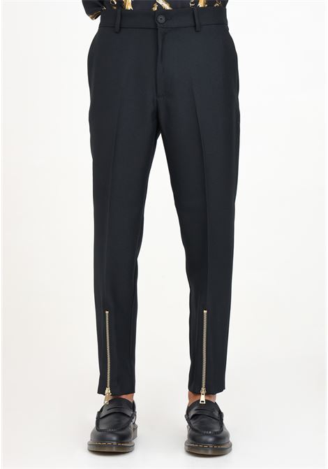 Elegant black men's trousers with zip on the bottom VERSACE JEANS COUTURE | 77GAA122N0357899